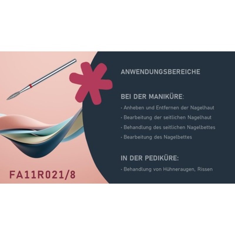 Staleks Pro Diamond Bit Sharp Flame Red Ring I Attachment for Nail Cutters