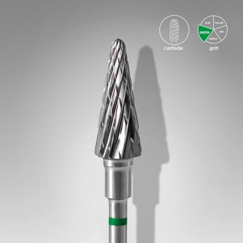 Staleks Drill Bits Cone Green Nail Manicure Carbide Frustum Acrylic Gel Polygel Nails Shellac Remover 6/14mm