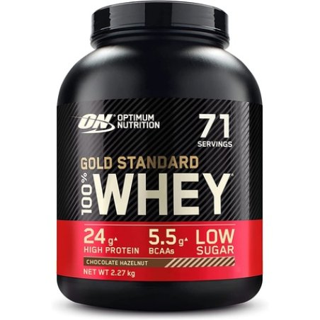 Optimum Nutrition Gold Standard Whey Muscle Building and Recovery Protein Powder Chocolate Hazelnut 71 Servings 2.27kg