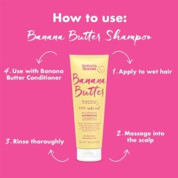 Umberto Giannini Banana Butter Nourishing Superfood Shampoo Vegan Cruelty Free Moisturising Formula 250ml