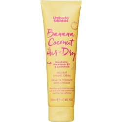 Umberto Giannini Banana Coconut Air Dry Cream 150ml - Curl Cream with Added Heat Protection Up to 230c