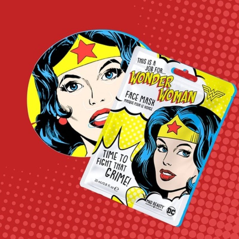 MAD Beauty DC Superheroes Wonder Woman Face Mask 31g Moisturizing and Refreshing Sheet Mask for Nourished Skin and a