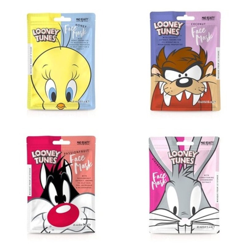 MAD Beauty Disney Looney Tunes Tasmanian Devil Taz Moisturizing and Relaxing Sheet Mask for Nourished Skin and a