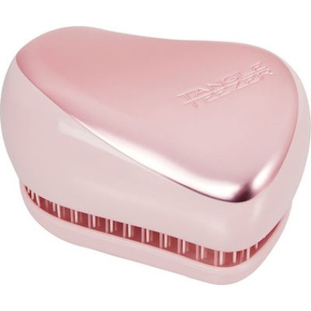 Tangle Teezer Compact Styler Pink Matte Chrome Hairbrush For Detangling