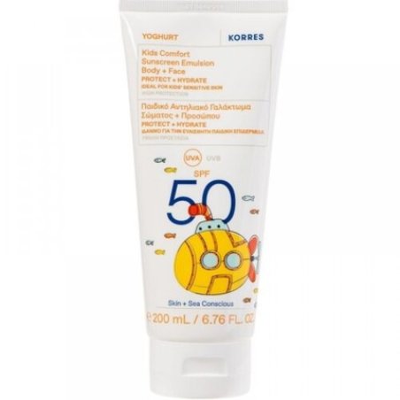 Korres Yoghurt Kids Comfort Sunscreen Emulsion Body & Face SPF 50 200ml