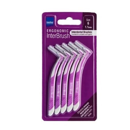Intermed Intermed Ergonomic Interdental Brushes With Special Anatomical Handle Purple 5 Pieces Size 6 - 1.1mm