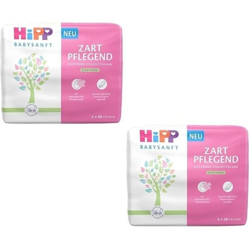 HiPP Babysanft Moisturizing Wipes Gentle Care 48 Pieces - Pack of 4
