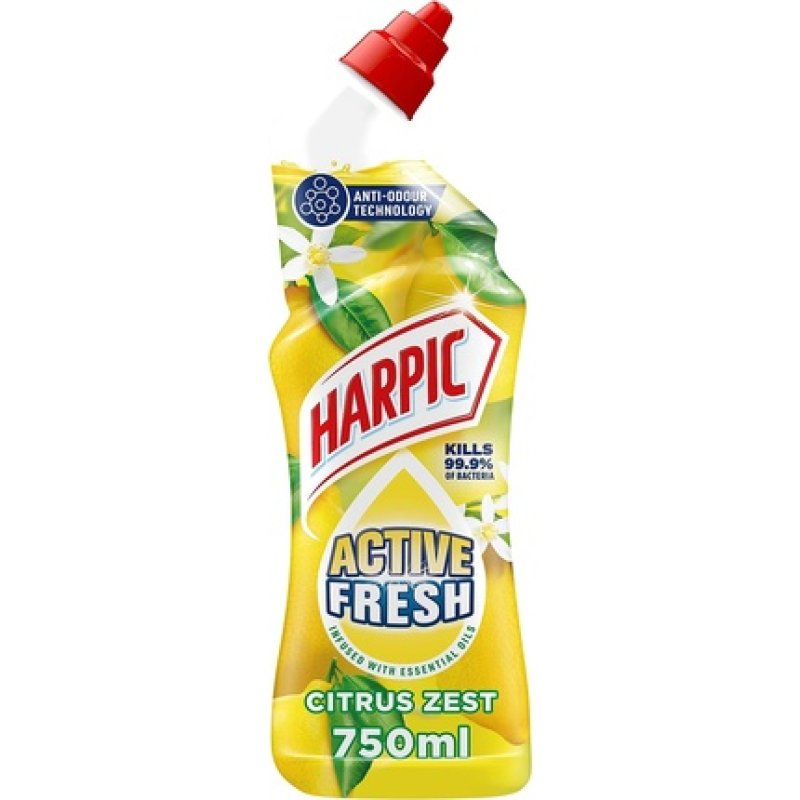 Harpic Active Fresh Toilet Cleaning Gel 750ml Citrus Zest