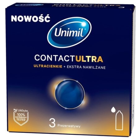 Unimil Contact Ultra Ultra-Thin Moisturizing Condoms - 3 Pieces