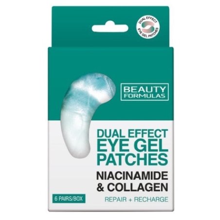 Beauty Formulas Gel Eye Patches Double Effect Niacinamide Collagen - 6 Pairs