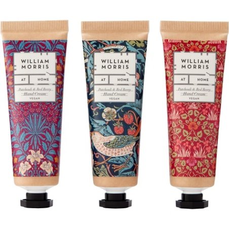 William Morris at Home Patchouli & Red Berry Hand Cream Gift Set Collection with Shea Butter and Essential Oils 6 x 30ml