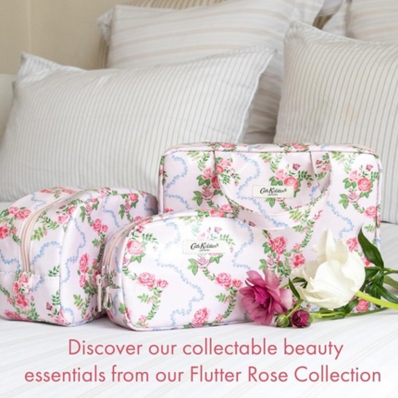Cath Kidston Flutter Rose Two Part Wash Bag with Handles