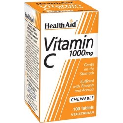 HealthAid Vitamin C 1000mg Chewable Vegetarian Tablets 100 Count