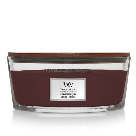 WoodWick Phantom Cherry bougie en cire Ellipse Ambre, Bois de cachemire, Cerise (fruit), Vanille Bourgogne 1 pièce(s)