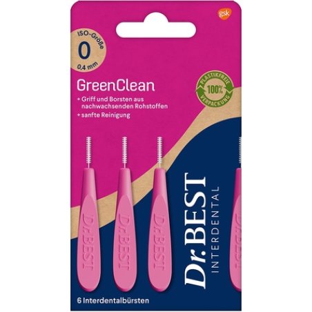 Dr.BEST GreenClean Interdental Size 0 Interdental Brushes for Gentle Cleaning of Interdental Spaces 0.4mm