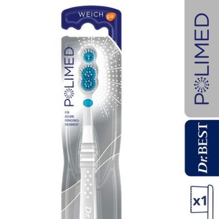 Dr. Best Polimed Toothbrush Soft for up to 49% Better Cleaning Performance in Hard-to-Reach Areas