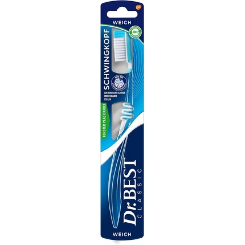 Dr. Best Soft Swing Head Toothbrush for Cleaning Hard to Reach Areas
