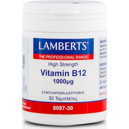 Lamberts Vitamin B12 1000 Micrograms For Normal Immune And Nervous System Function - 30 Tablets