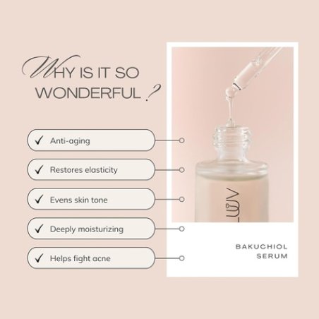 LUUV Bakuchiol Serum 30ml - 100% Natural Anti-Aging Collagen Booster for All Skin Types