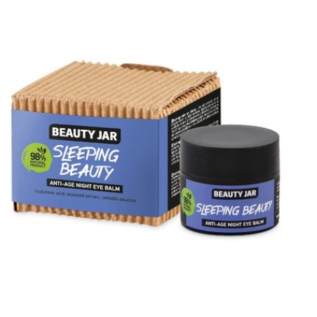 Beauty Jar Sleeping Beauty Anti-Age Night Eye Balm 0.51 Fl Oz (15 ml) with Hyaluronic Acid, Seaweed, and Centella