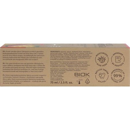 Ecodenta Kids Toothpaste Fluoride Free Certified Organic Juicy Fruit Natural Childrens Tooth Paste Bubblegum Taste 75ml