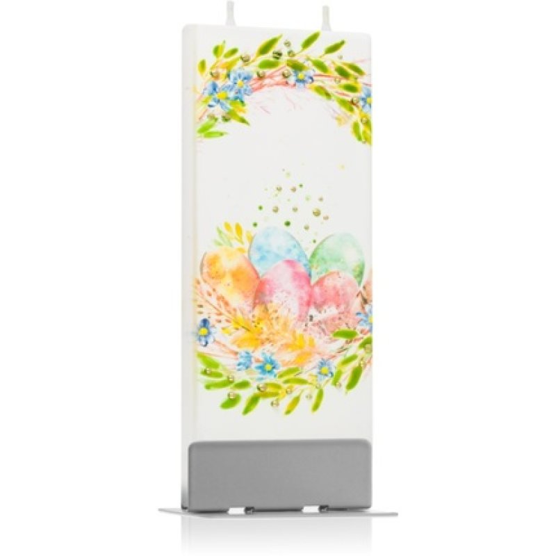 Flatyz Holiday Easter Eggs In Floral Nest Candle Decorative 6x15 cm