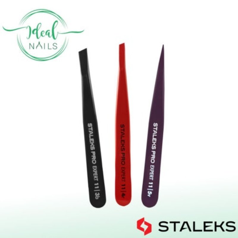 Staleks Expert TE-11 Eyebrow Tweezers - Various Shapes and Colors