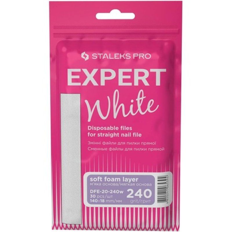 Staleks White Disposable Files for Straight Nail File Soft Base