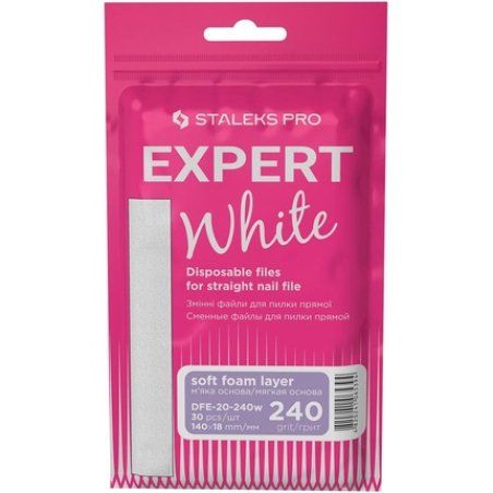 Staleks White Disposable Files for Straight Nail File Soft Base
