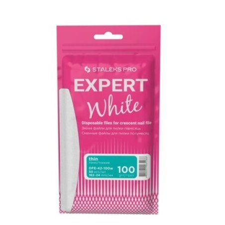 White Disposable Half Moon Nail Files Staleks Pro Expert