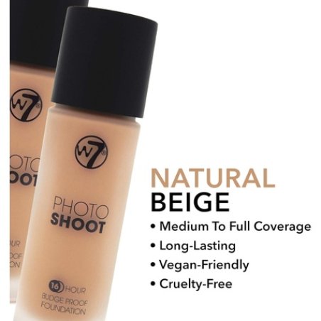 W7 Photo Shoot 16Hr Natural Beige Liquid Foundation 28ml