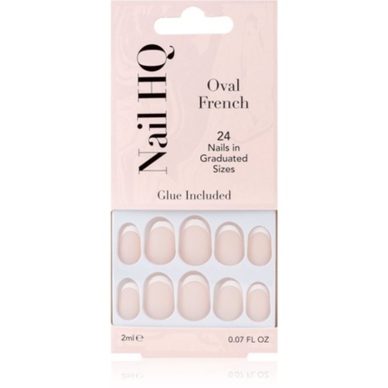 Nail HQ Oval French False Nails - 24 pieces