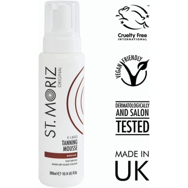St Moriz Original Extra Large Instant Tanning Mousse Fast Drying Vegan Fake Tan Medium 300ml