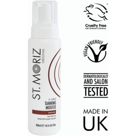 St Moriz Original Extra Large Instant Tanning Mousse Fast Drying Vegan Fake Tan Medium 300ml