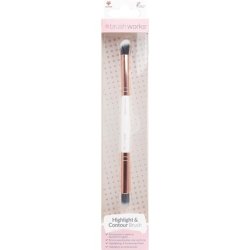 Brushworks Highlight & Contour Brush Pink & Gold White & Gold One Size