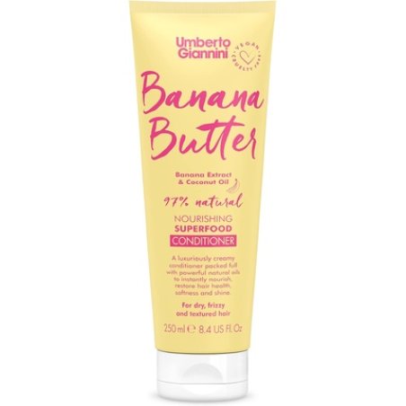 Umberto Giannini Banana Butter Nourishing Superfood Conditioner Vegan Cruelty Free Moisturising Formula 250ml
