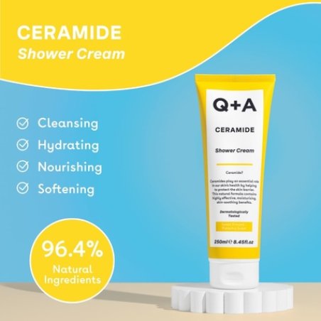 Q A Ceramide Shower Cream with Squalane, Jojoba Oil, and Sustainable Pineapple Ceramide Extract 250ml