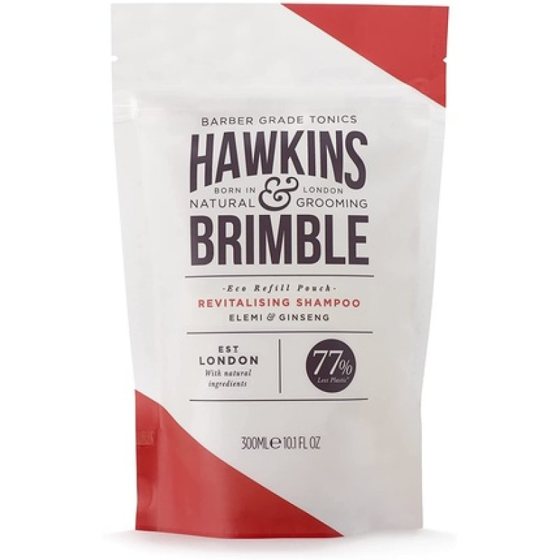 Hawkins & Brimble Shampoo Eco-Refill Pouch 300ml for Men Revitalise Hair Dry Scalp - Shampoo Refill Pouch