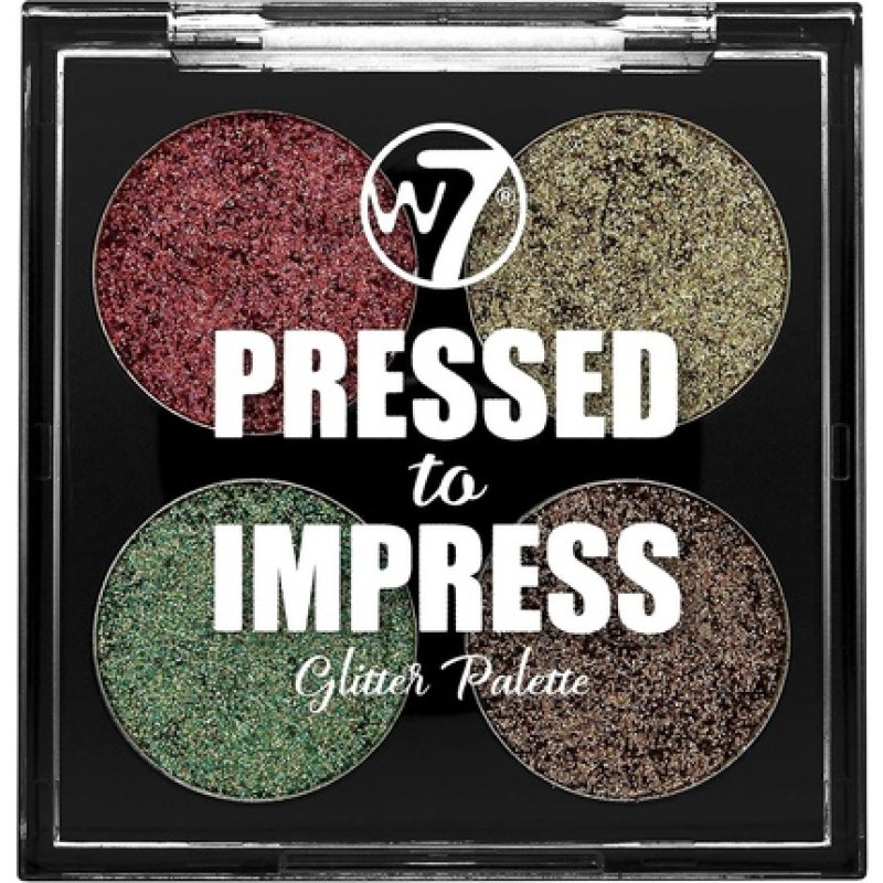 W7 Pressed to Impress Glitter Compact Eyeshadow Palette - In Vogue