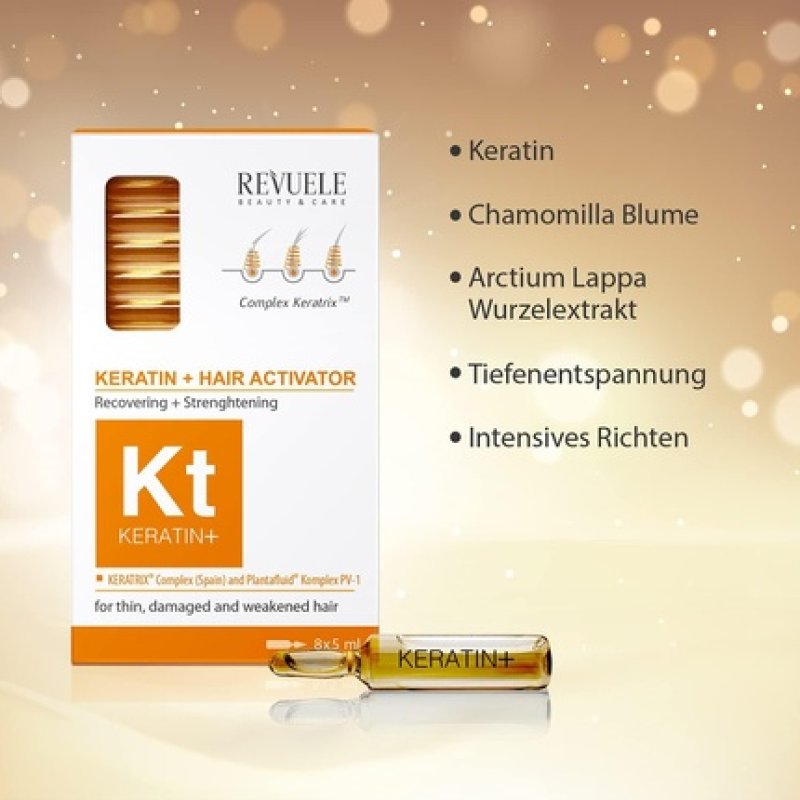 Revuele Keratin Hair Restoration Activator Ampoules 8 x 5ml