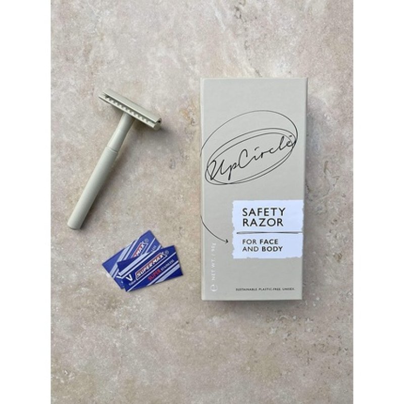 UPCIRCLE Unisex Safety Razor with Two Free Double Blades - Chrome Metal Plastic Free