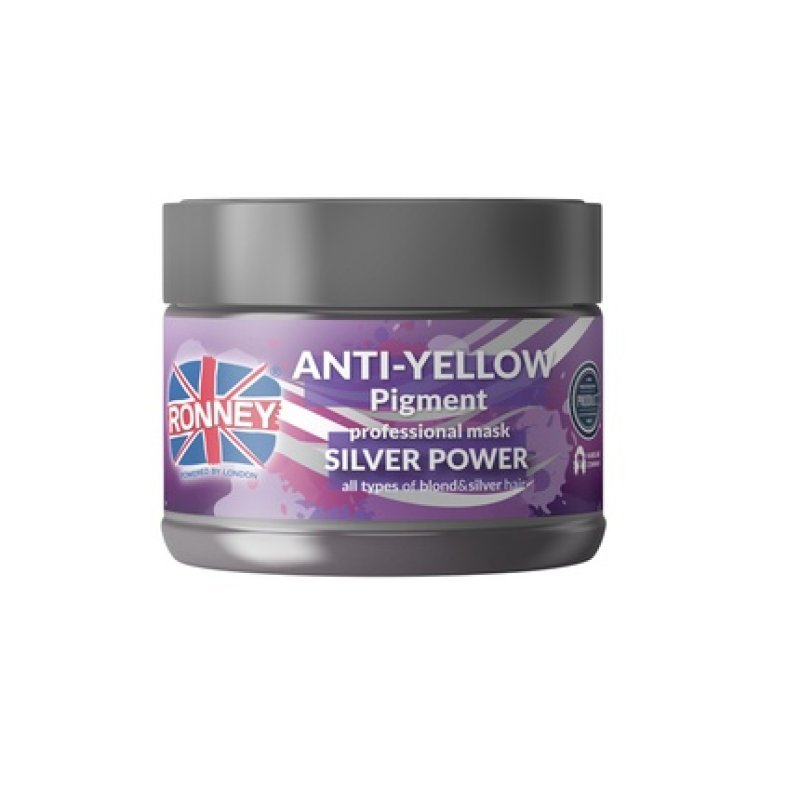 Ronney Professional Silver Power Anti-Yellow Pigment Mask For Blonde, Lightened, And Gray Hair - 300ml