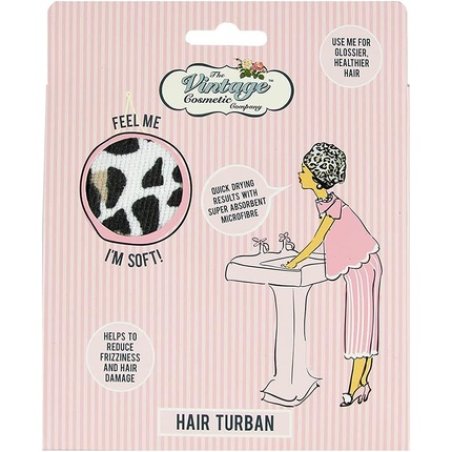 The Vintage Cosmetic Company Leopard Print Hair Turban Lightweight Absorbent Microfiber Hair Towel