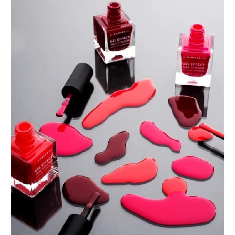 KORRES Sweet Almond Nail Colour 48 Coral Red Vegan Nail Polish with Gel Effect 11ml
