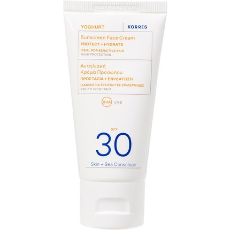 KORRES YOGHURT Sun Cream SPF30 Fast Absorbing Long Lasting Moisturising Water Resistant 50ml