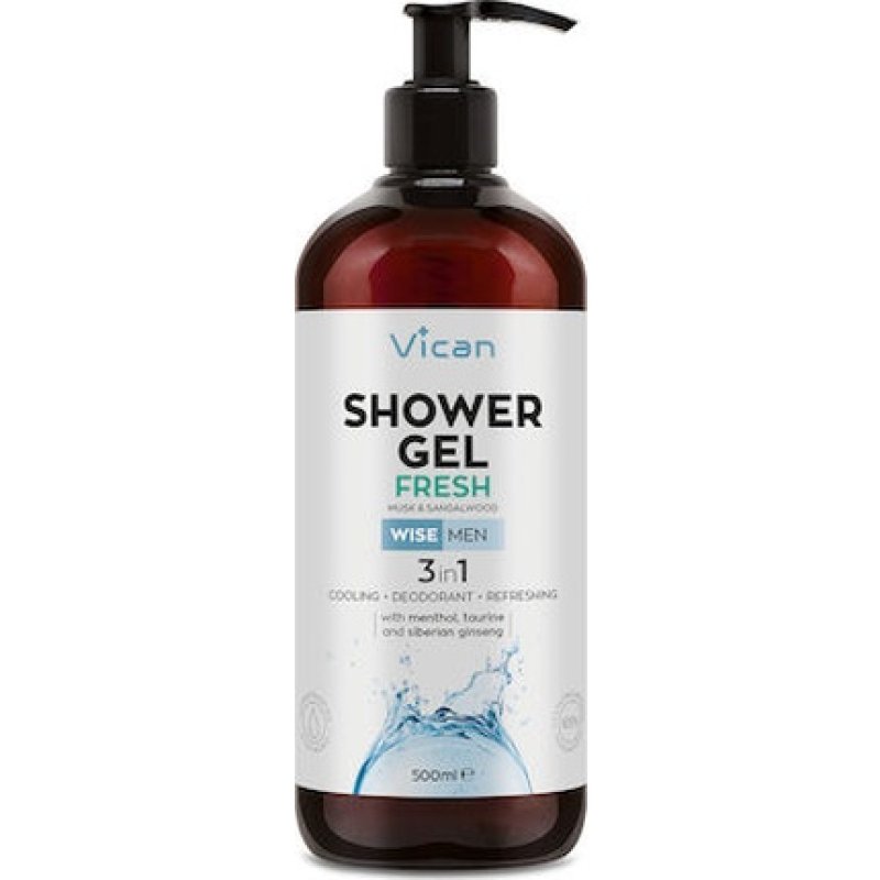 Vican Wise Men Shower Gel Fresh - 500ml With Musk Scent