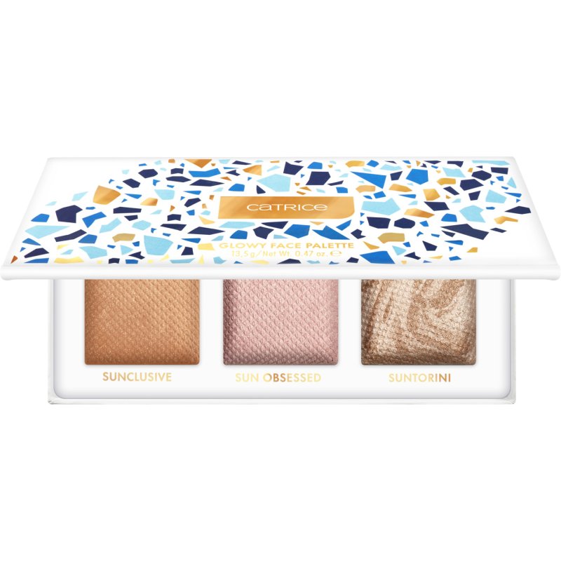 Catrice SUMMER OBSESSED Glowy Face Palette Highlighter Palette C01 Multicolor 3 Colors Natural Shiny Vegan Perfume