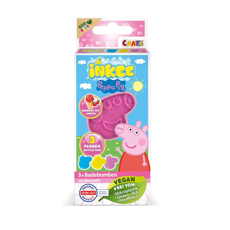 Inkee Peppa Pig Children's Bath Bombs - Pack of 3