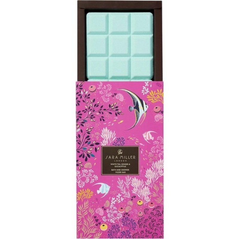 Sara Miller Bath & Shower Fizzer Bar White Tea Ginger Eucalyptus 200g