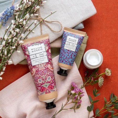 William Morris At Home Patchouli & Red Berry Hand Care Gift Set 100ml Hand Cream 50ml Hand Scrub 35ml Nail & Cuticle